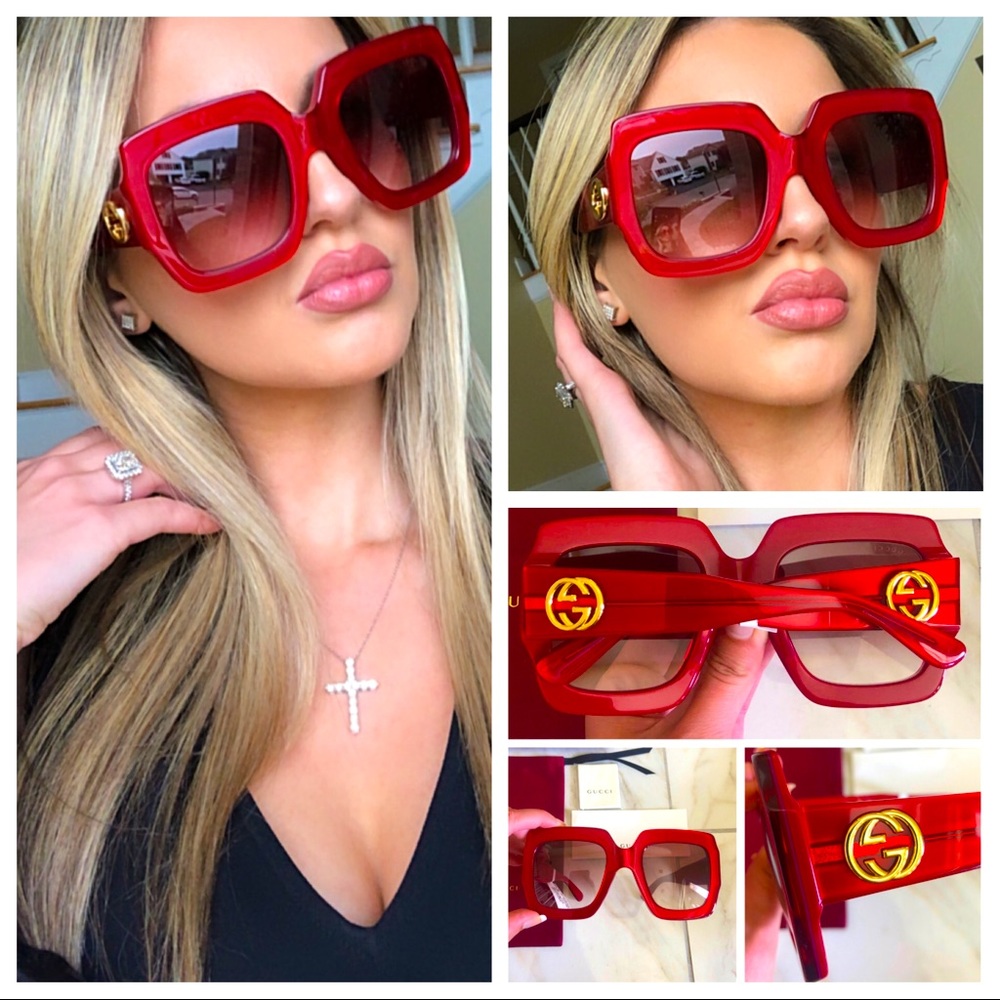 🔥NEW LUXURY GUCCI RED HOT SUNGLASSES 🔥